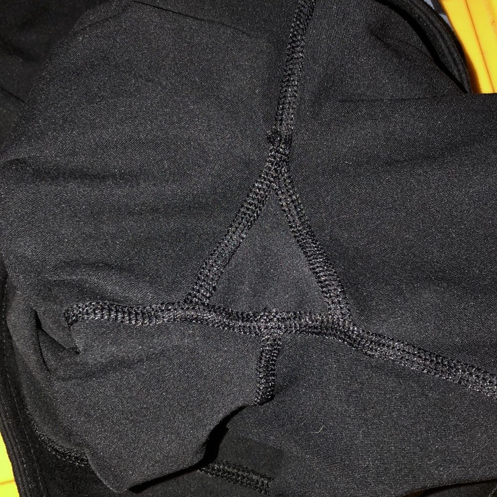 Aviator Nation Black Leggings with Yellow Smiley and White/Yellow Side Script - Picture 5 of 8